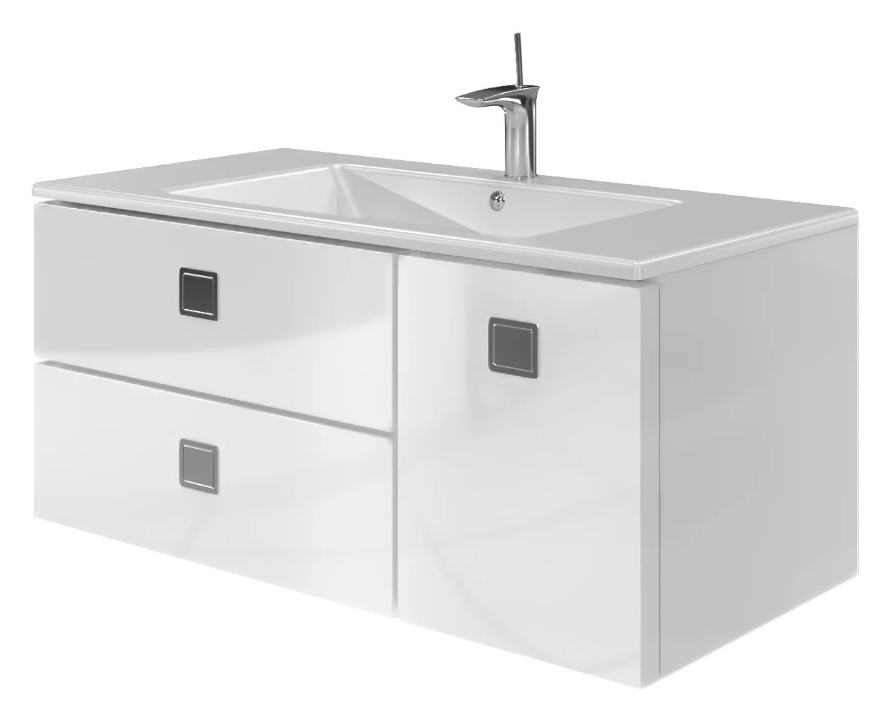Тумба Botticelli Rimini Rm-100 с умывальником Marlen-100 Белая