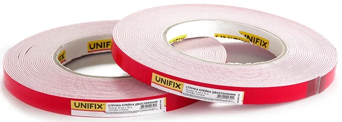 Стрічка клейка двостороння на спіненій основі 10 м 12 мм Unifix Біла (PN-1210W)