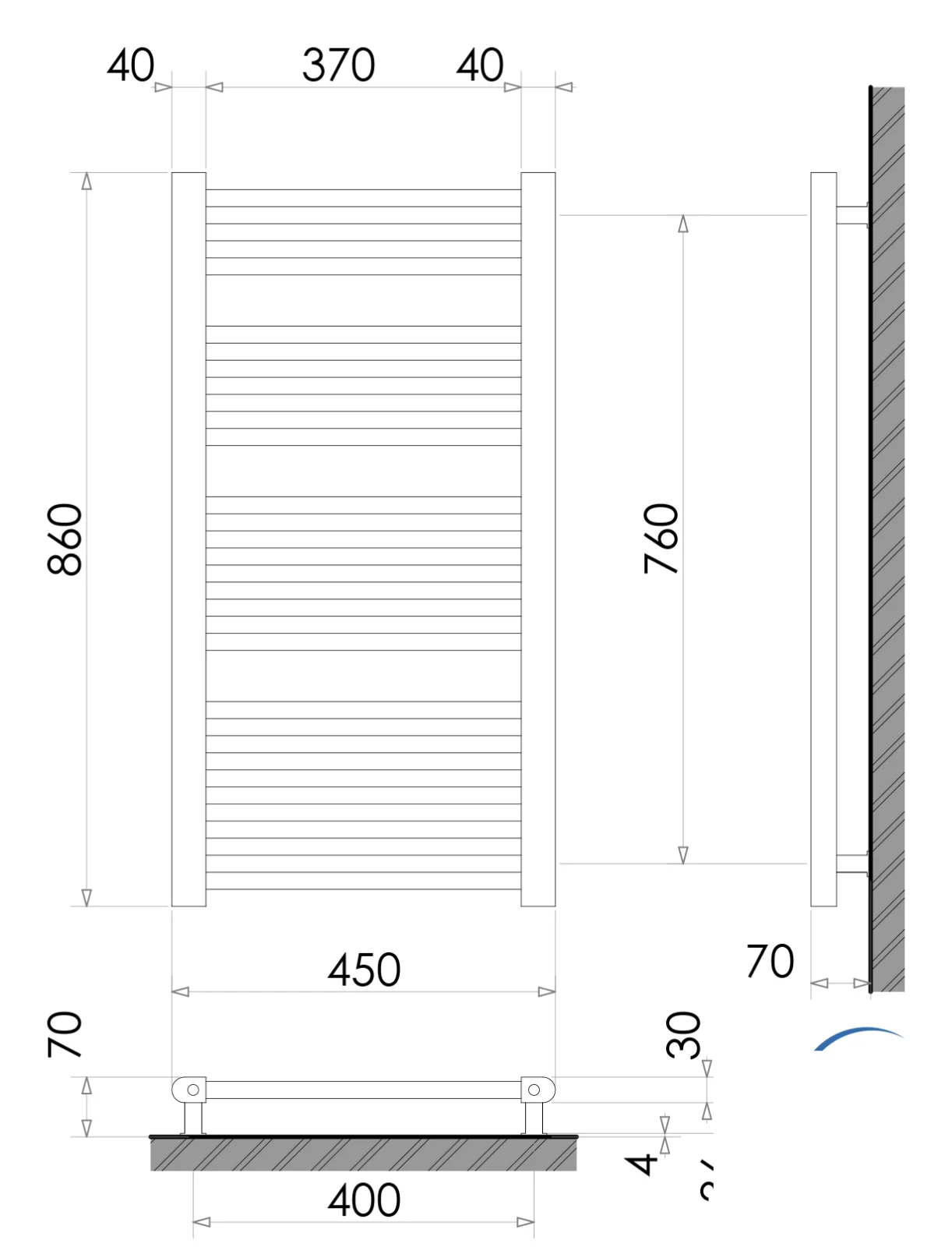 Полотенцесушитель Polywarm Frankfurt WR 18/45 - фото 4