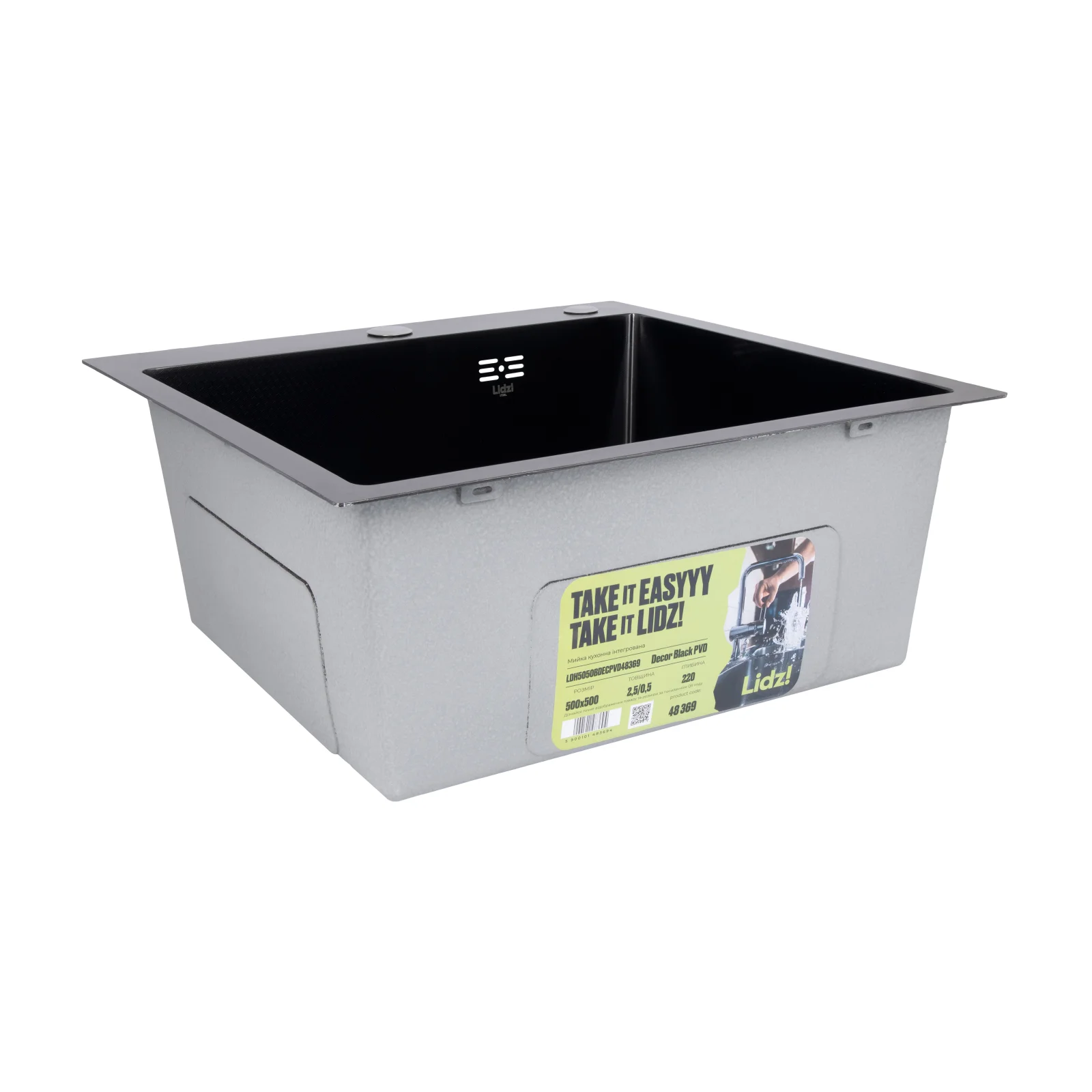 Кухонная мойка Lidz H5050HB 2,5/0,5 Decor Черный - фото 4