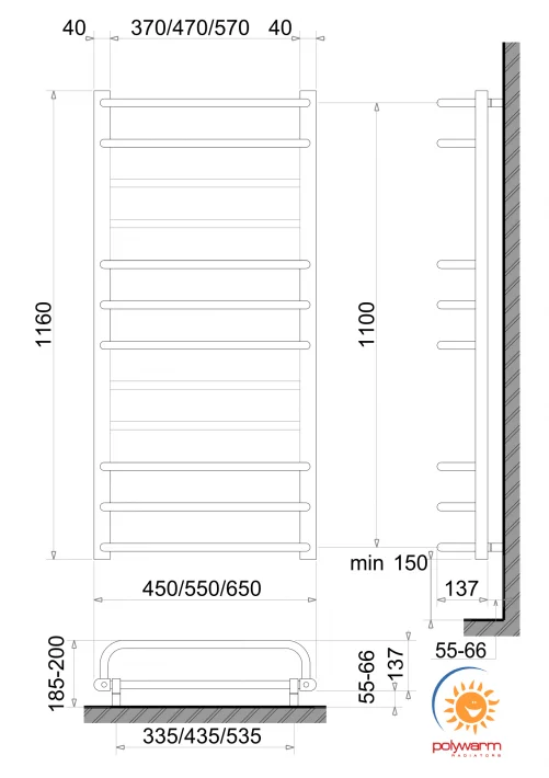 Рушникосушка Polywarm Afla ED 12/65 - фото 2