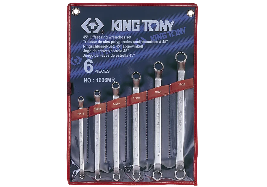 Набір накидних ключів King Tony 10-26 мм 6 од. кут 45° (1606MR)
