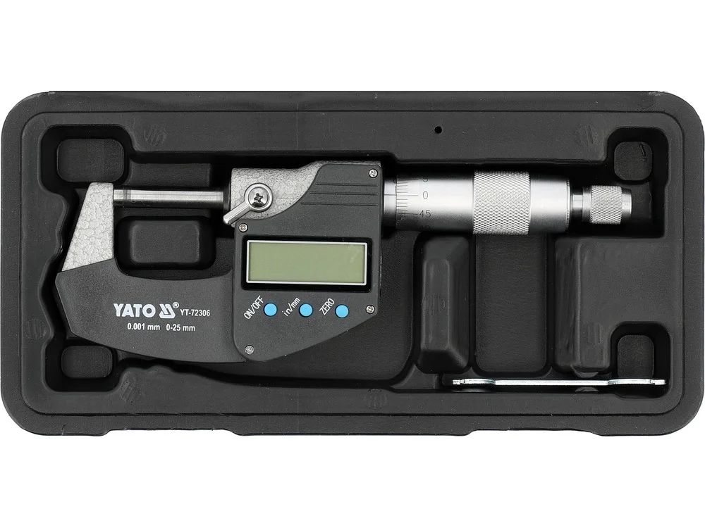Мікрометр 0-25 мм з цифровим дисплеєм Yato YT-72306