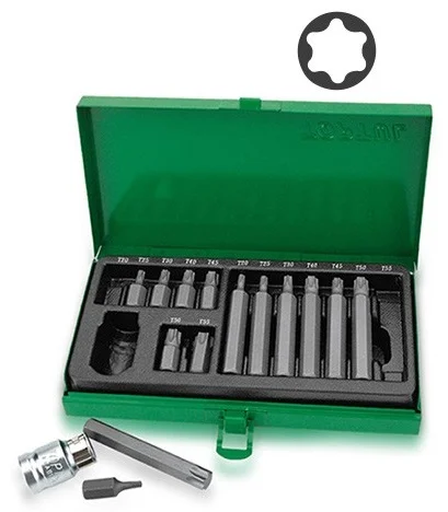 Набір біт 10мм TORX T20-T55 15 од. Toptul (GAAD1506)