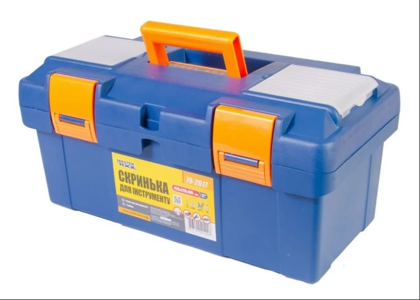 Скриня для інструментів з пластиковими замками органайзери 17" 420х220х195 мм MasterTool 79-2617