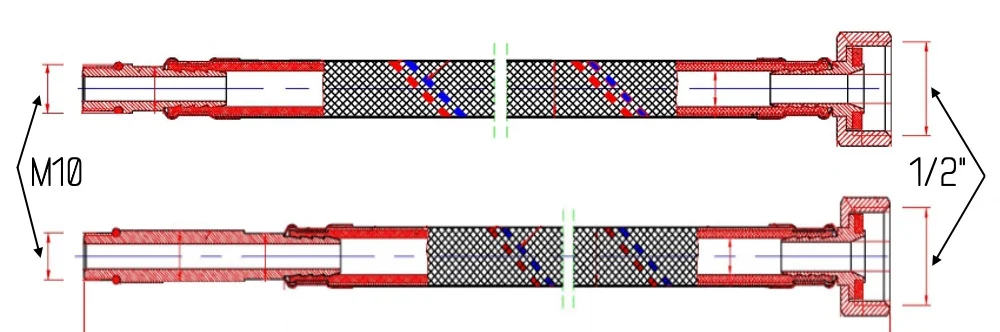 Шланг Thermo Alliance Forte нерж в сіліконі М10x1/2"В (пара) L400 мм - фото 2