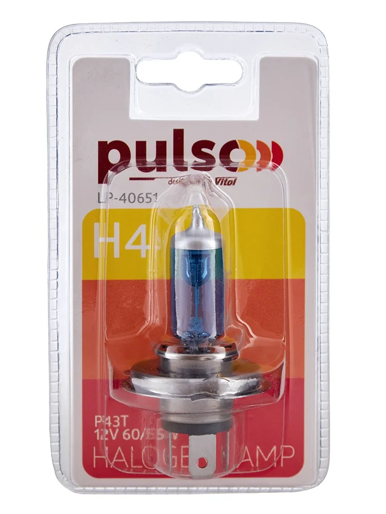Галогенна лампа PULSO H4/P43T 12V 60/55W Super White Blister
