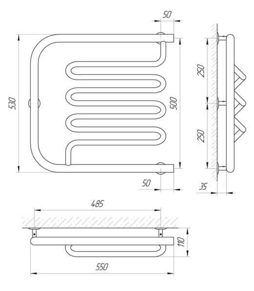 Рушникосушарка Laris Блюз П 550 х 500
