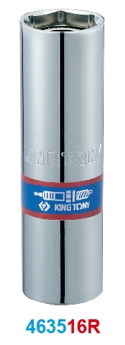 Головка свічкова King Tony 1/2" 16мм 6-ти гранна з гумкою (463516R)