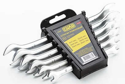 Набір ключів ріжкових 6-17 мм 6 од. Сила (201235)