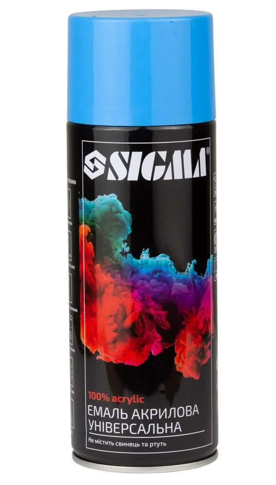 Емаль аерозольна акрилова RAL 5012 Блакитний глянець 400мл Sigma 2737111