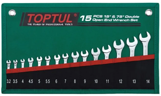 Набір ключів ріжкових Toptul 3.2-14 мм 15 од. (GRAJ1501)