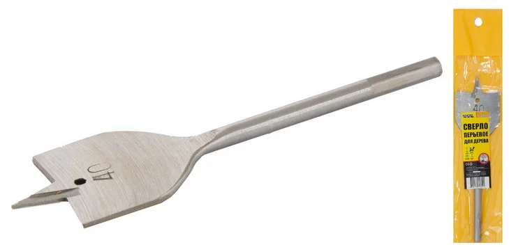 Свердло по дереву пір'яне Ø 40 мм L152 мм з шестигранним хвостовиком MasterTool (12-0400)
