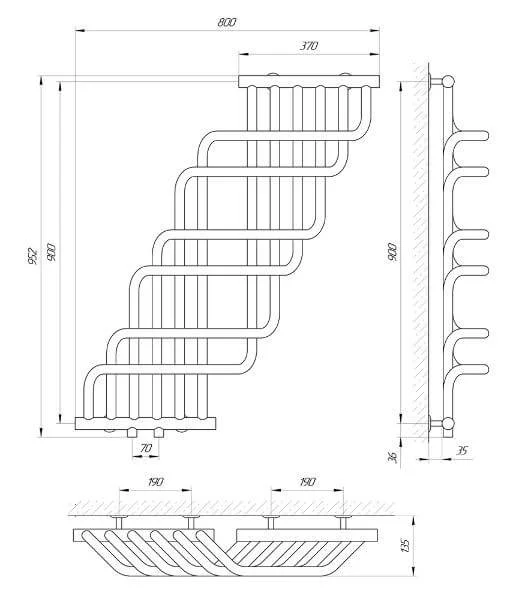 Рушникосушка Laris Ніагара П 370 х 900