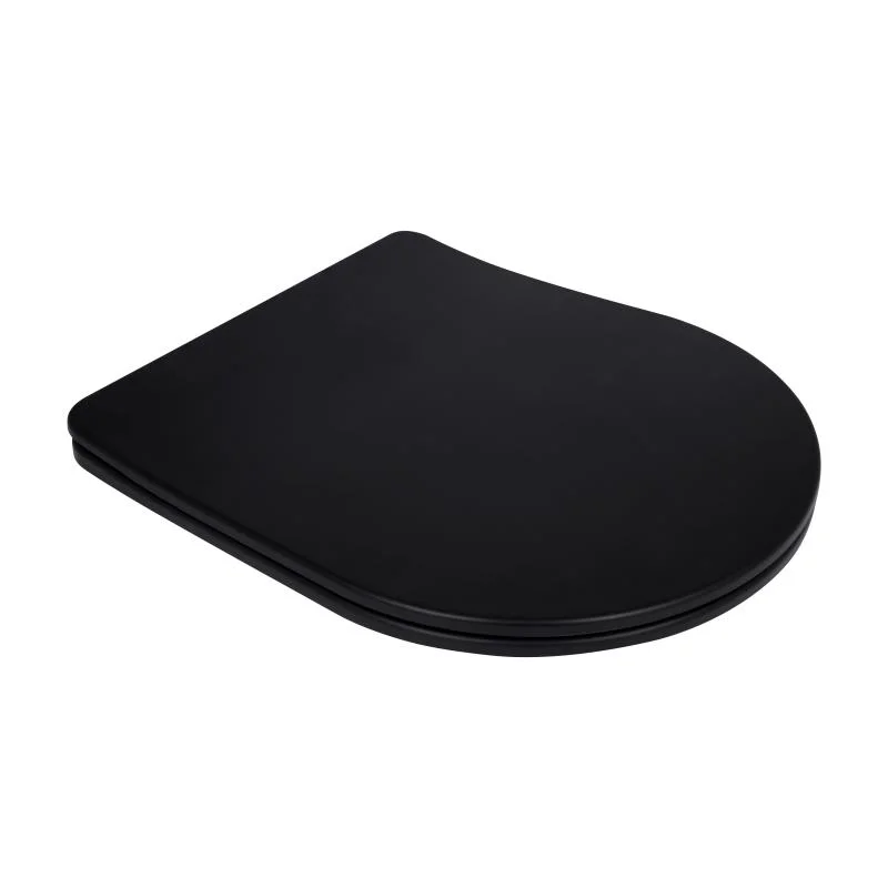 Сидіння для унітаза Qtap Robin 490 QTSC179MB48676 Чорний (Slim, Duroplast, Soft-close, Quick Release)