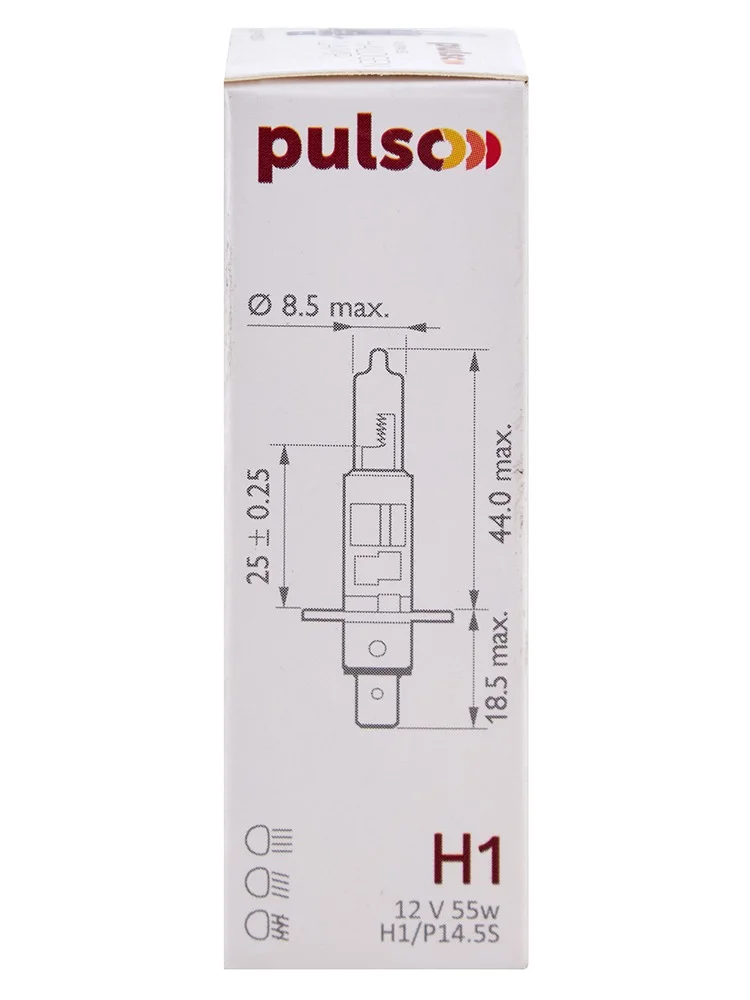 Автолампа галогенна PULSO H1 12V 55W P14.5s Clear