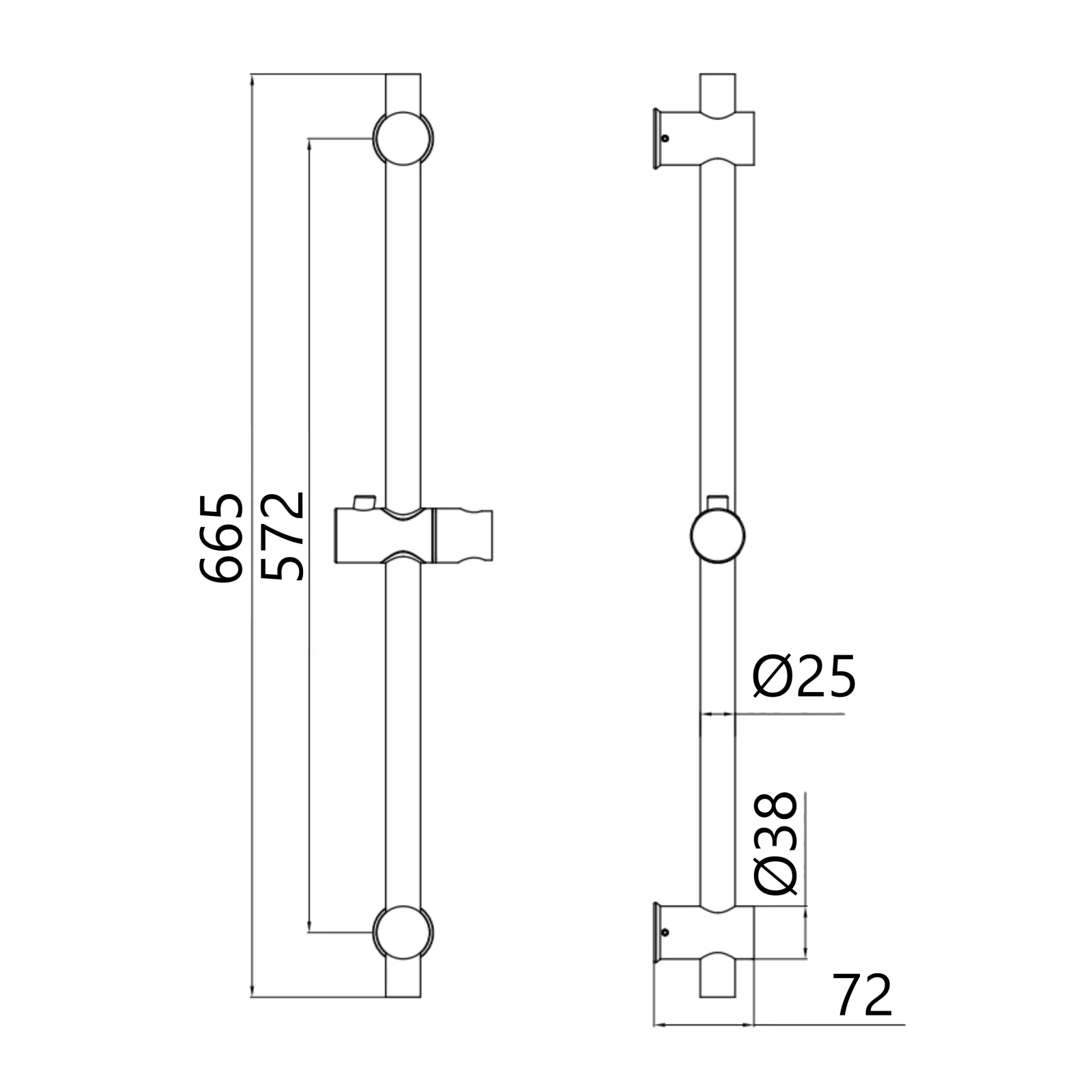 Штанга для душа Qtap Lepit 82103OC Хром - фото 2