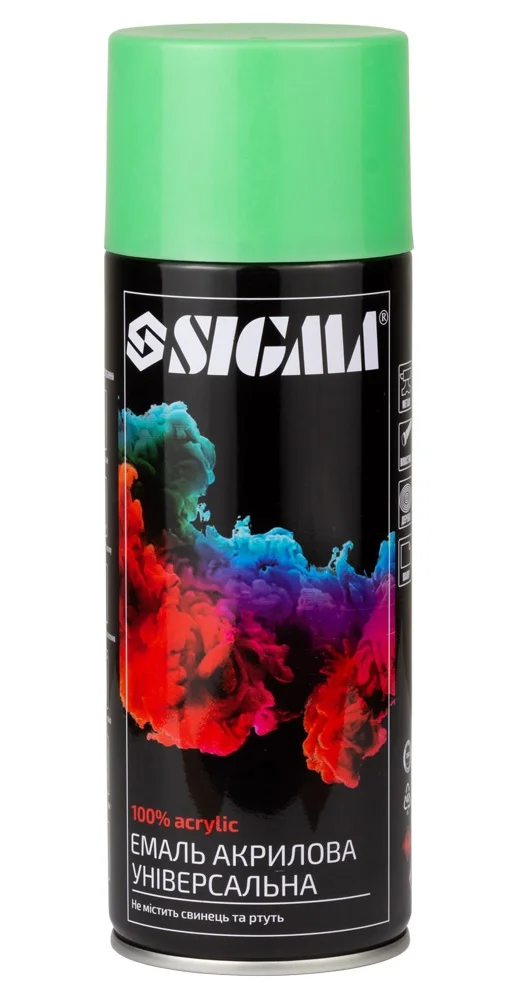 Емаль аерозольна акрилова RAL 6021 Світло-Зелений глянець 400мл Sigma 2737211