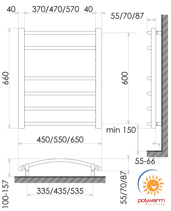 Рушникосушка Polywarm Welt Sensor EG 6/55 Wi-Fi