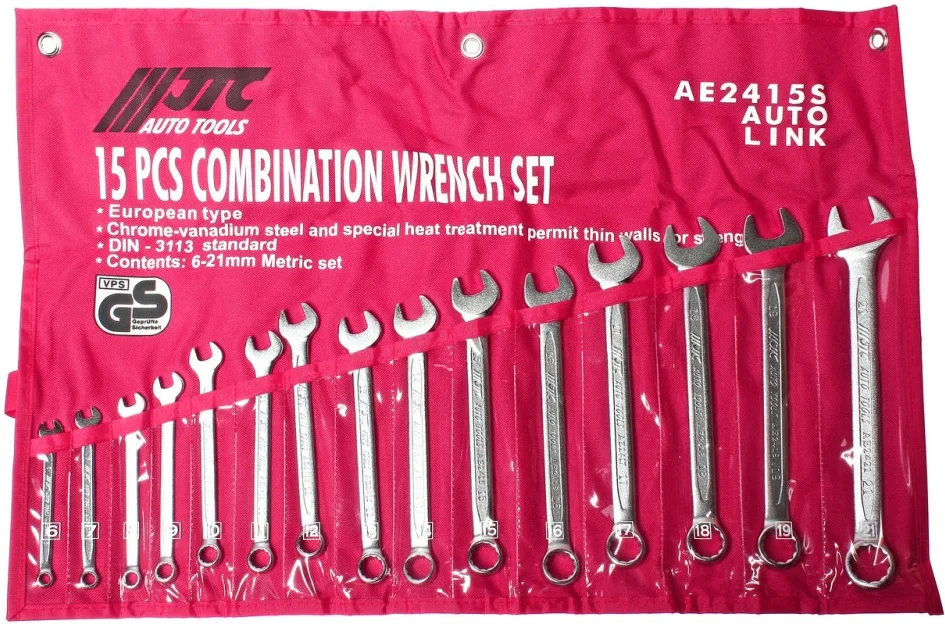 Набір ключів комбінованих 6-21 мм 15 од. JTC (AE2415S)