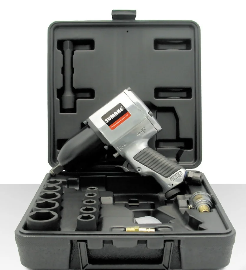 Пневмогайковерт Sumake 1/2" 542 Нм 7000 об/хв. та набором головок 10 од. (ST-5549K)