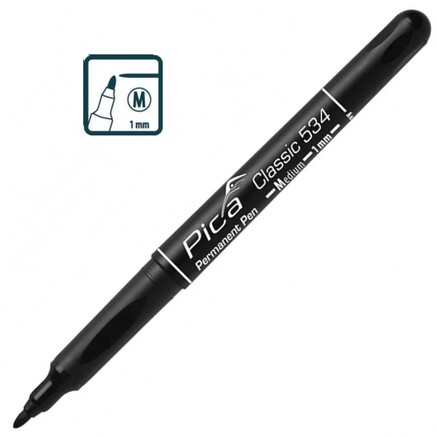 Маркер перманентний ультратонкий Pica Classic Permanent Pen FINE Чорний (534/46)