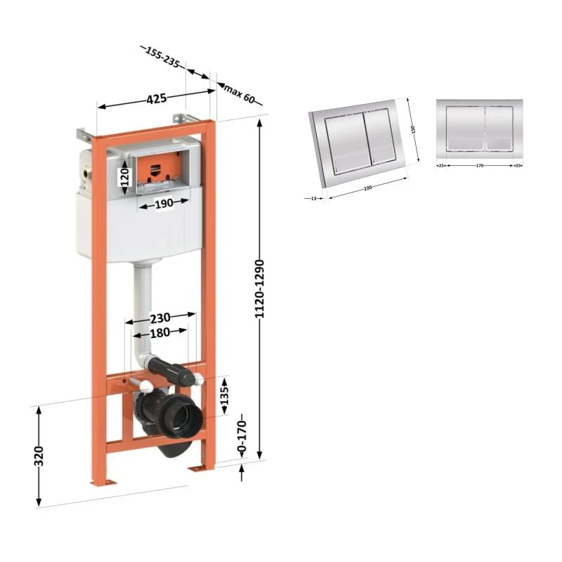 Інсталяція для унітаза Qtap Nest ST QT0133M425M06028CRM - фото 2