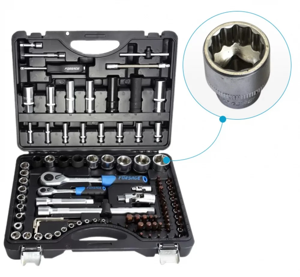 Набір інструментів 12-гранний 100 од 1/4", 1/2" Forsage (F-4941-9 PREMIUM)