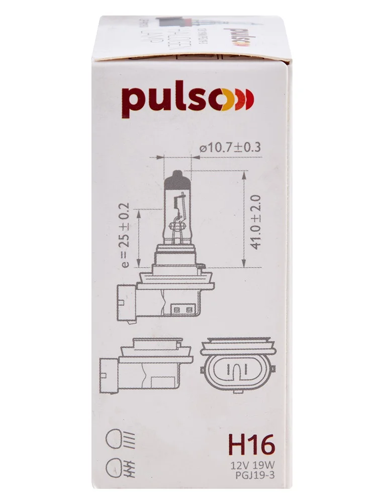 Галогенна лампа PULSO H16 12V 19W PGJ19-3 Clear Box