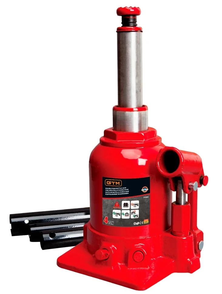 Домкрат гідравлічний пляшковий двоштоковий 4т GTM TF0402
