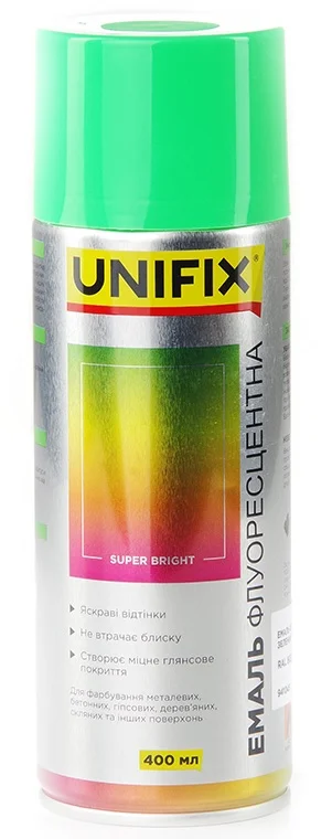 Емаль акрилова флуоресцентна RAL 6038 Зелений 400мл Unifix (941045)