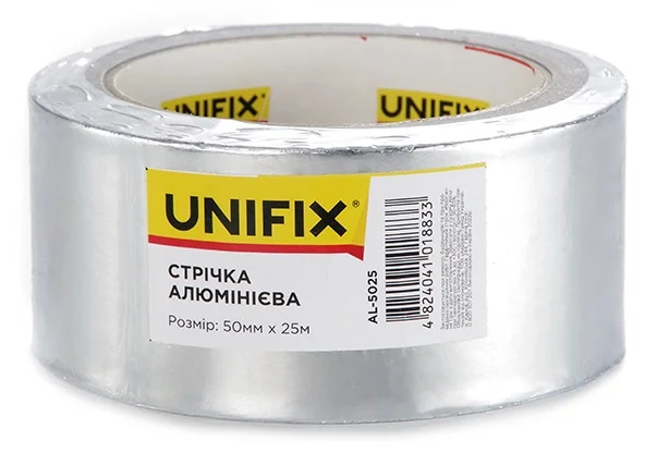 Стрічка клейка алюмінієва 25 м 50 мм 40 мкм Unifix (AL-5025)