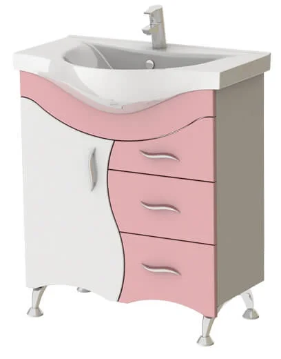 Тумба Ювента Бриз Б2-75 з умивальником Vittoria 75 Рожевий