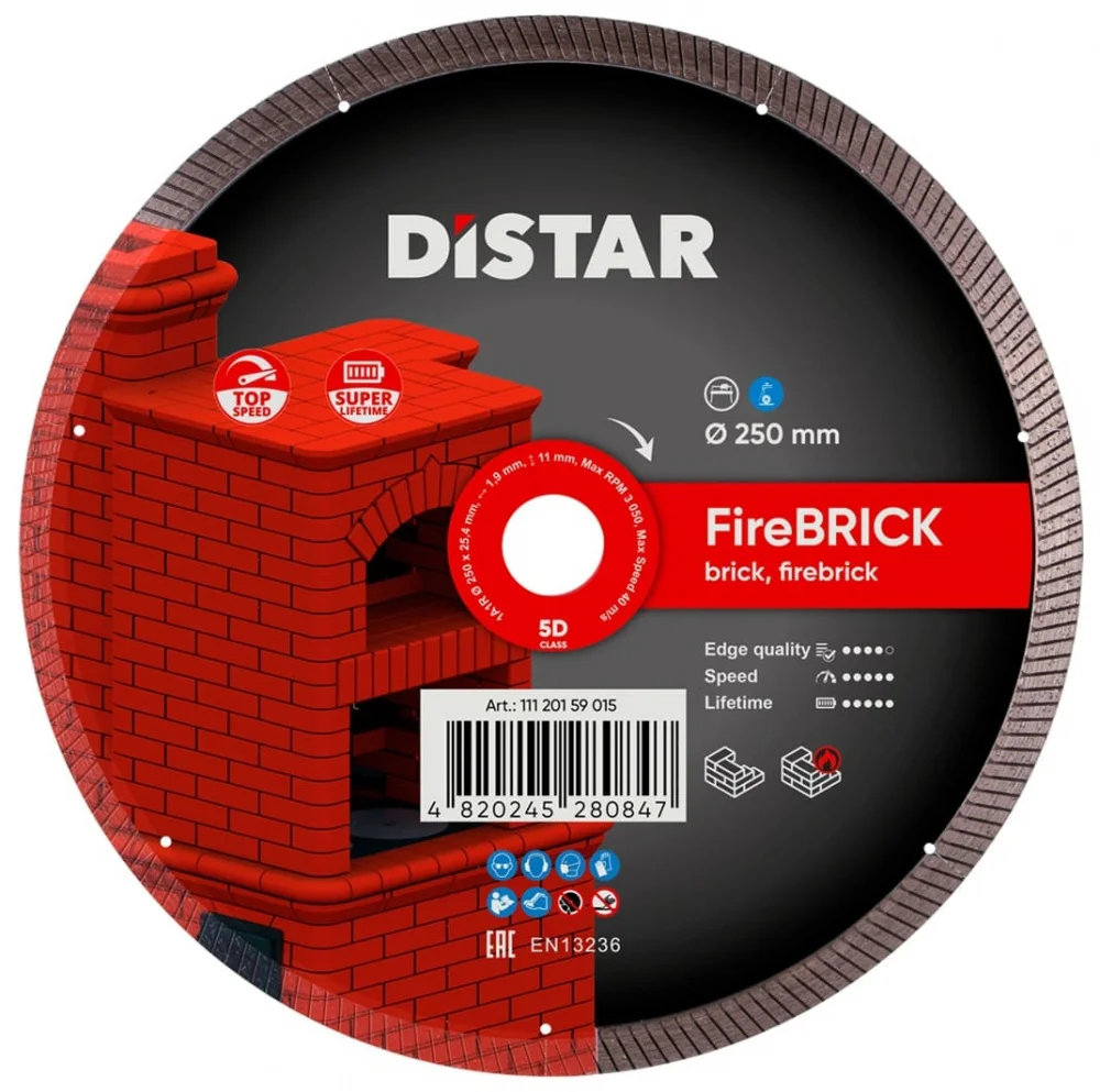 Круг алмазний відрізний 1A1R 250 Firebrick Distar 11120159015