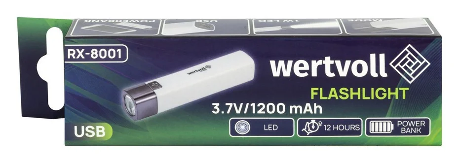 Фонарик светодиодный аккумуляторный LED 1Вт 7000 K 80 Лм Wertvoll RX-8001 - фото 6