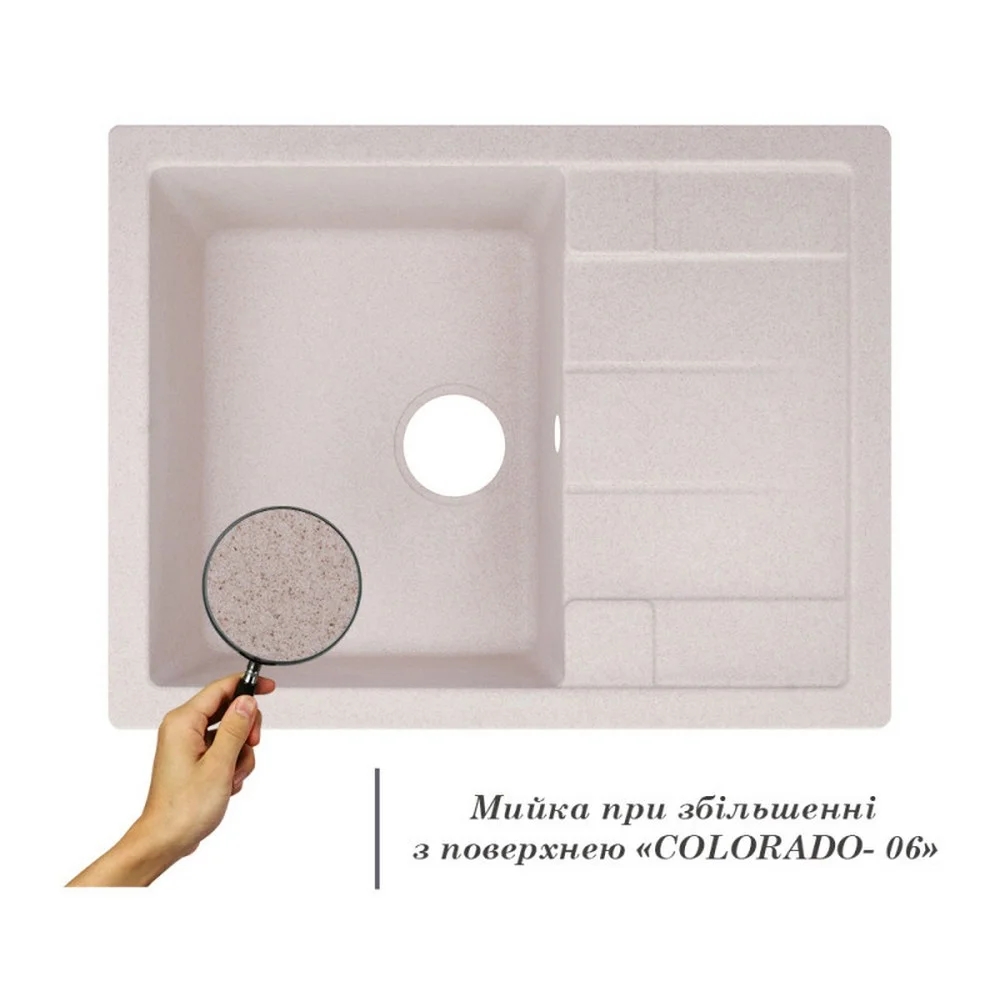 Кухонная мойка Lidz (COL-06) 650x500/200 Светло-бежевый - фото 3
