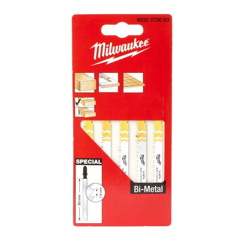 Набір полотен для електролобзиків Bi-Metal 60мм, крок зуба 1,9мм (5 шт) Milwaukee (4932373083) - фото 2