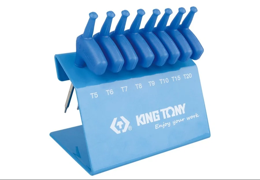 Набір шестигранних ключів TORX Т5-Т20 8 од. на пластиковій підставці King Tony (24308PR)