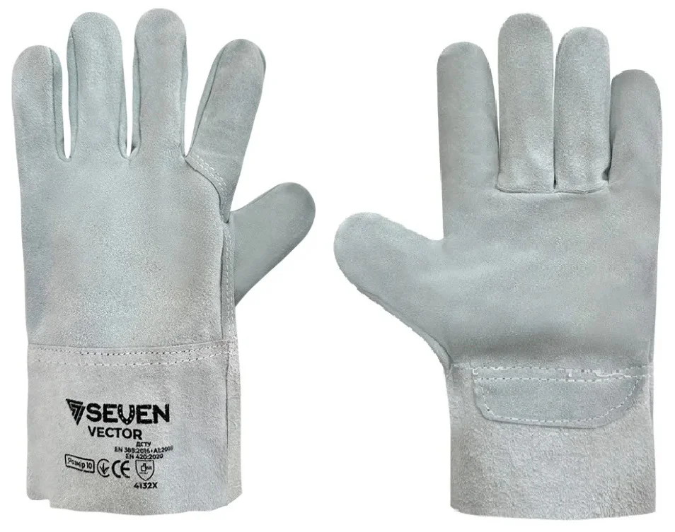 Рукавиця крага без підкладки сіра коротка Р10 VECTOR Seven
