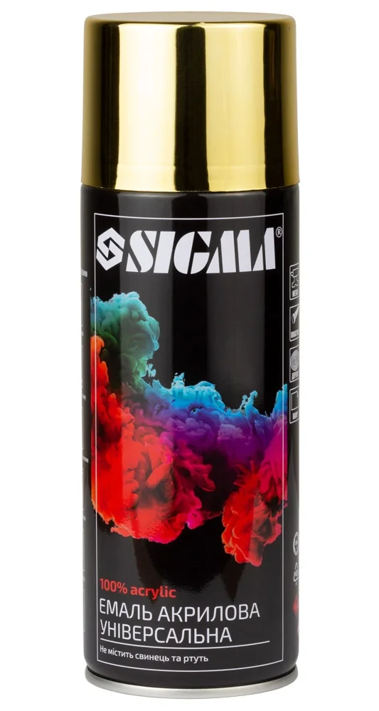 Емаль аерозольна акрилова хром Бронзовий 400мл глянець Sigma 2736521