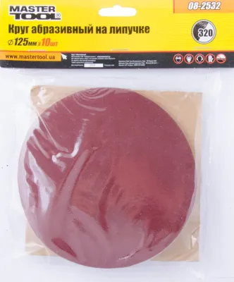 Шлифовальный круг на липучке Ø 125мм P320 (10 шт) MasterTool 08-2532