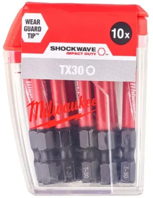 Бита Milwaukee Shockwave 1/4" L50мм TX30 (10 шт.) (4932471574)