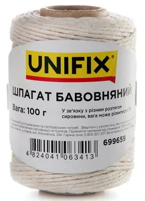 Шпагат хлопковый 100г на втулке Unifix (699659)