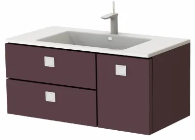 Тумба Botticelli Rimini Rm-100 з умивальником Marlen-100 Бордовий