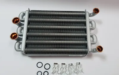 65106300 Теплообменник битермический на газовый котел Ariston Egis FF (короткий)
