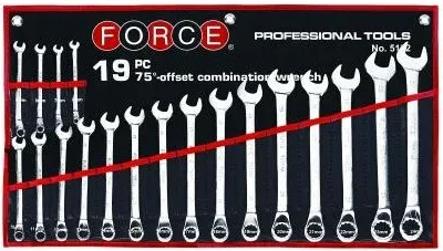 Набор ключей комбинированных 6-24 мм 19 ед. угол 75° Force (5192)