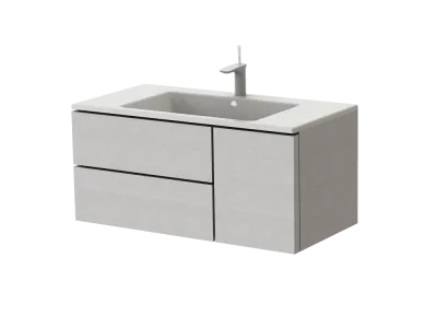 Тумба Botticelli Rimini Rm-100 з умивальником Marlen-100 Ясень Білий
