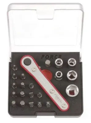 Набор бит 1/4" L25мм PH, SL, HEX, Torx 22 ед. Force (2222)