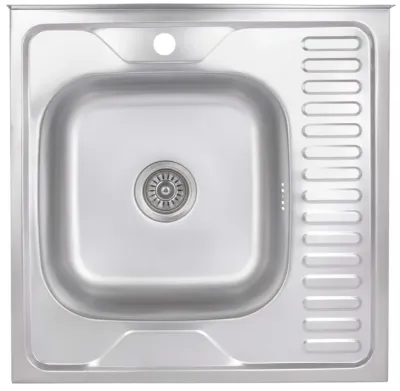 Кухонна мийка Brinex 6060-L (satin) 0,6 мм