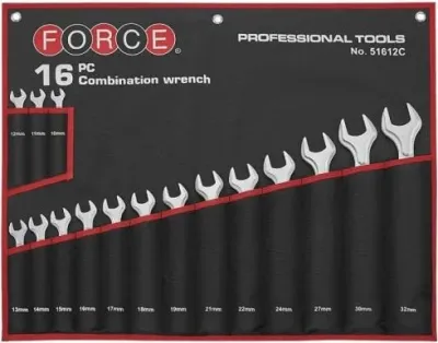 Набор ключей комбинированных 10-32 мм 16 шт. Force (51612C)